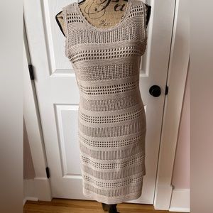 Calvin Klein Crocheted Cream Beach Dress